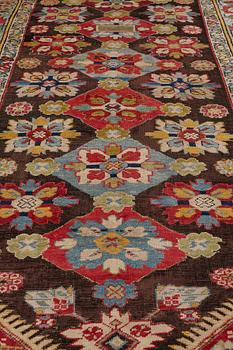 A CARPET, an antique Karabagh kelly, around 1870-1890, ca 330 x 157 cm (as well as one end has 1-3 cm flat weave).