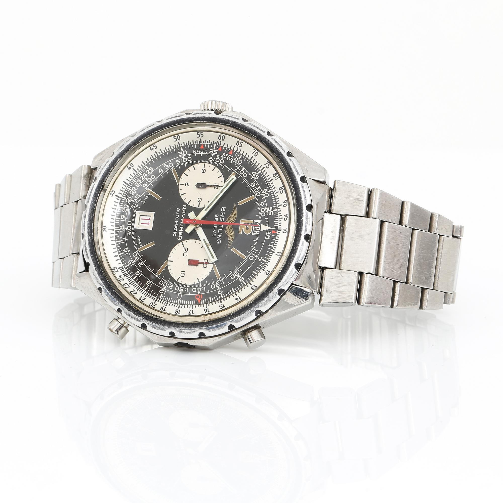 HERRARMBANDSUR, stål, Breitling, Navitimer, automatic.