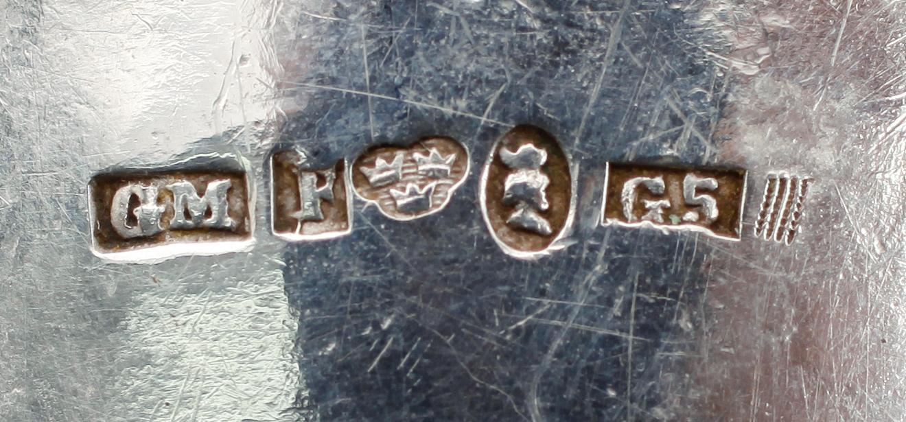 SÅSSKÅL MED FAT, silver, Gustaf Möllenborg, Stockholm 1861. Vikt ca 437 gram.