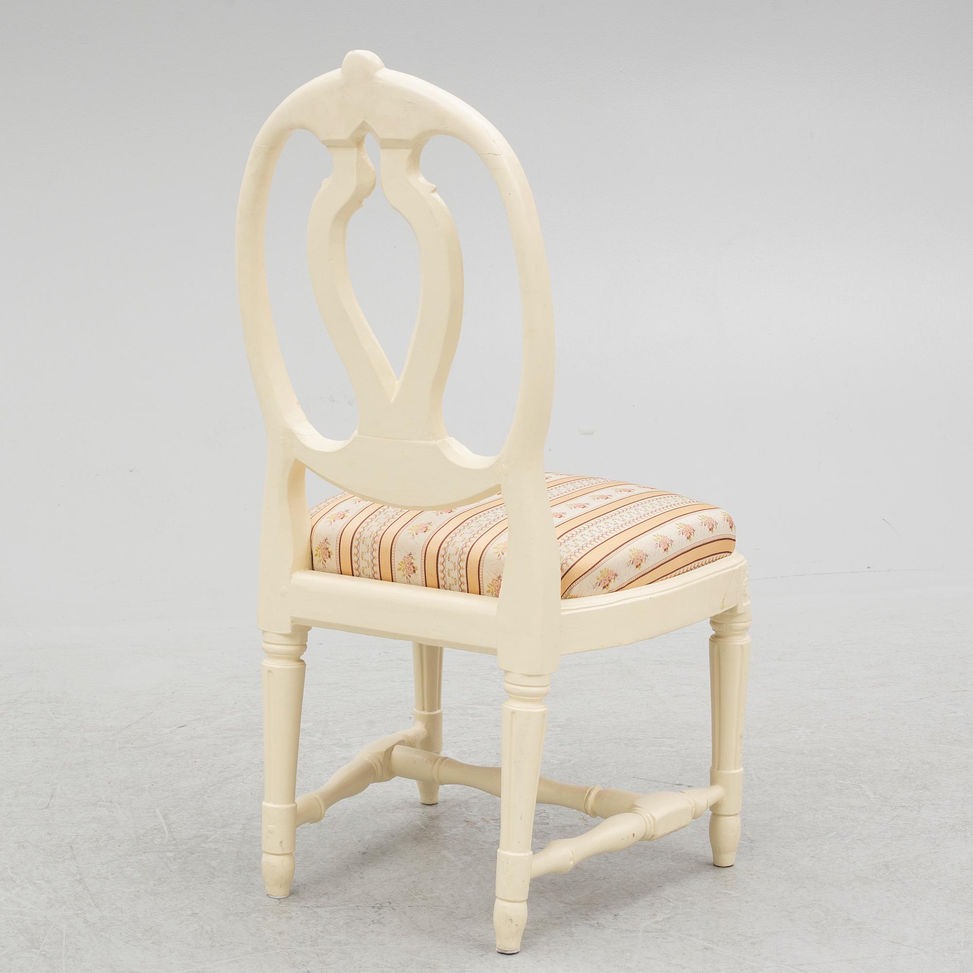 A set of four (2+2) Gustavian chairs, Stockholm, late 18th century.