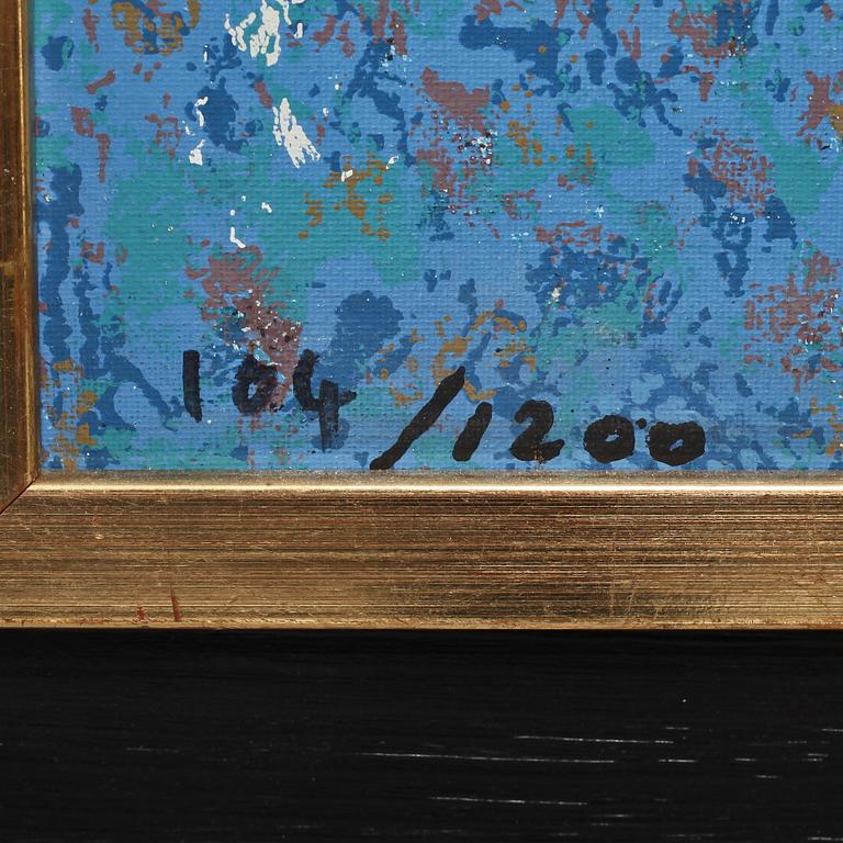ENRICO BAJ, screentryck med collage, sign o numr 119/1200.