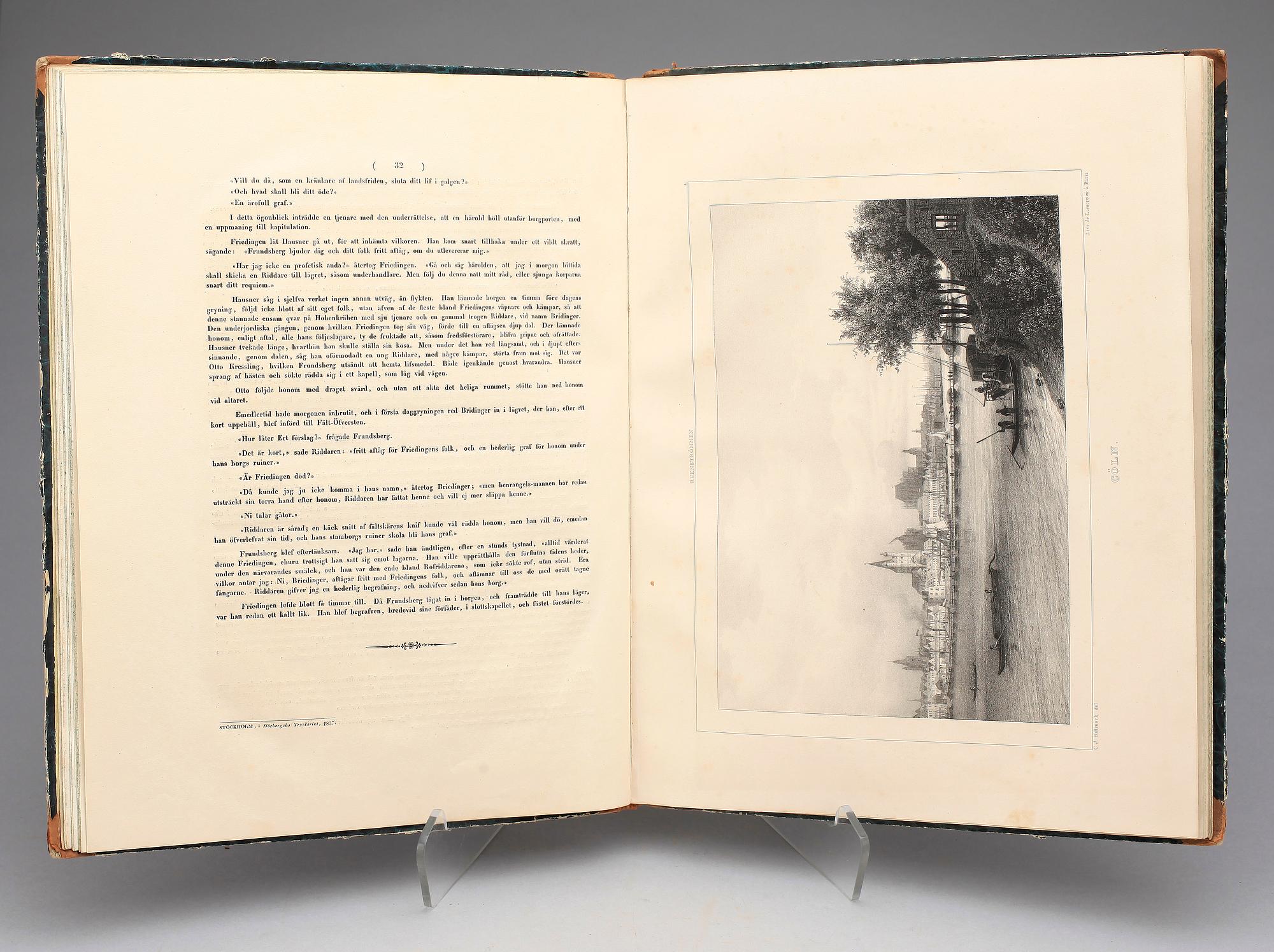 BOK, "Tjugo vuer af Rhenströmmen från Cöln till Mainz", efter C.J.Billmark, Paris 1837.