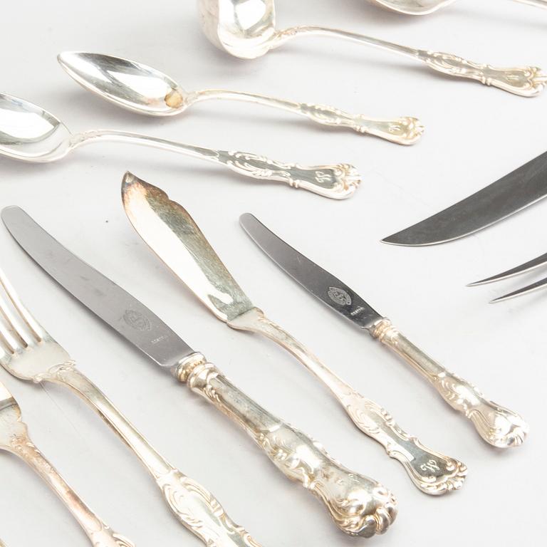 CG HALLBERG bestick ca 153 dlr, silver "Olga" Stockholm 1940/50-tal.