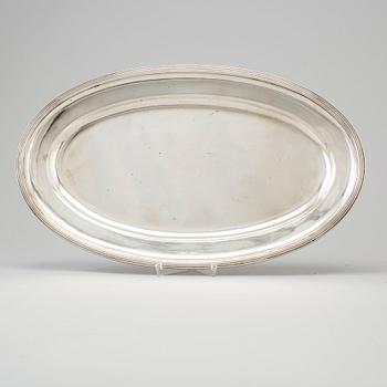 A 1882 silver tray by Lars Larsson, Göteborg.