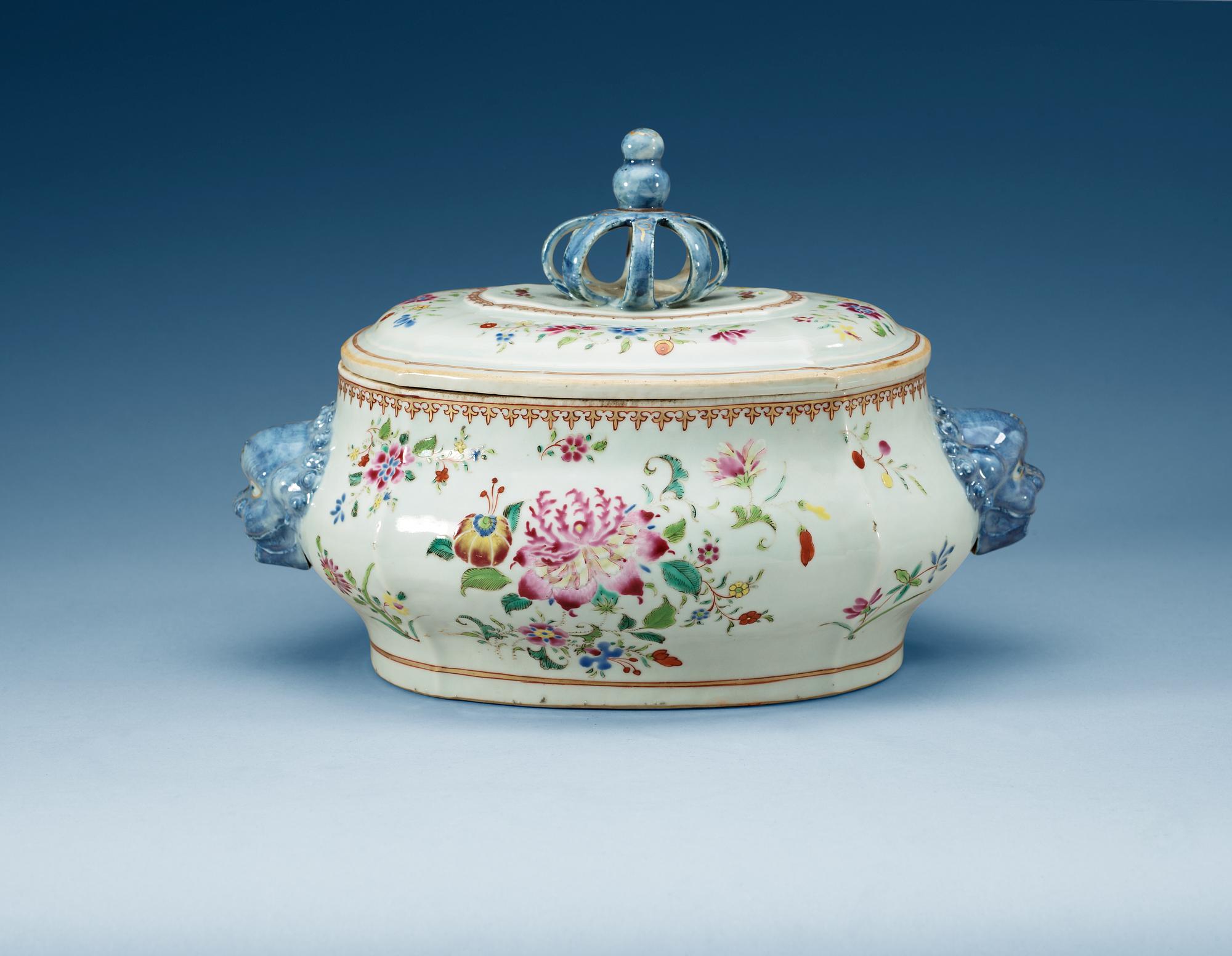 TERRIN med LOCK, kompaniporslin. Qing dynastin, Qianlong (1736-95).