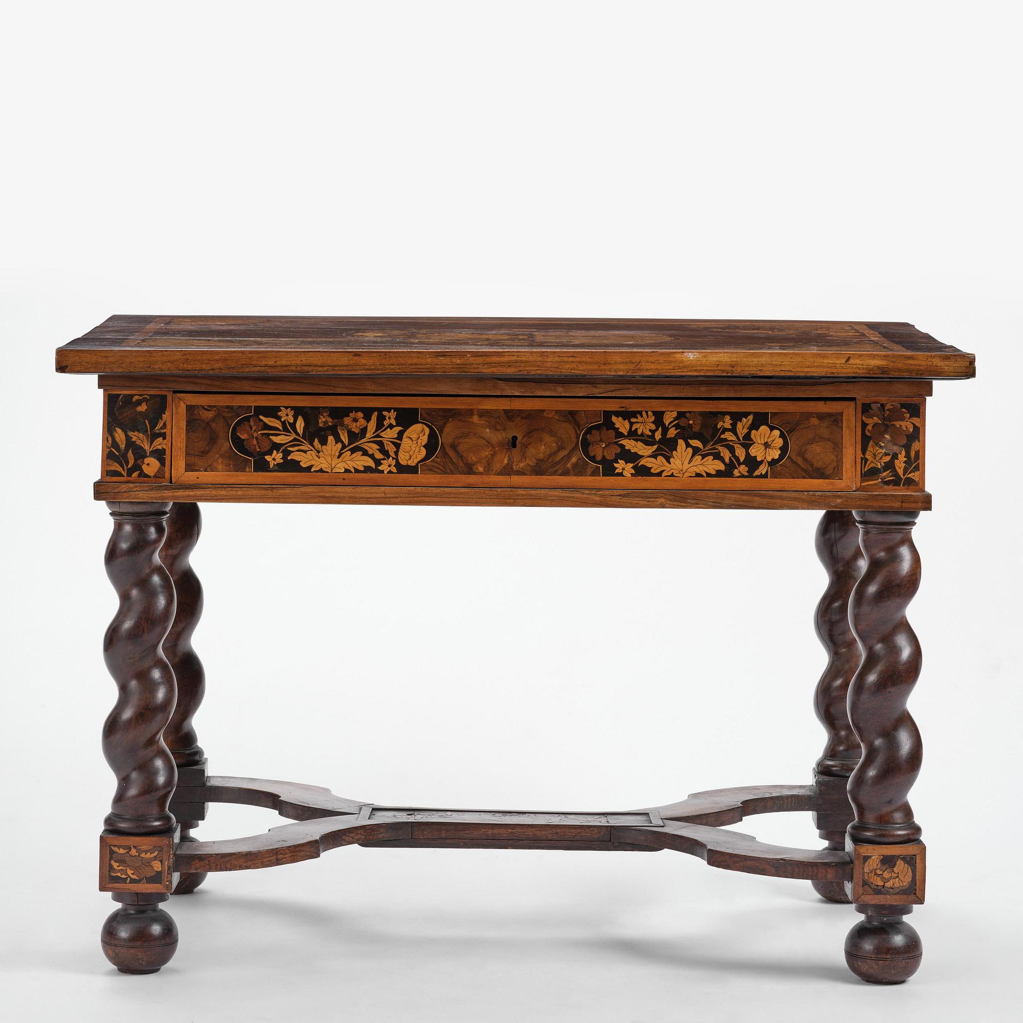 A Dutch baroque 'blumen marquetrie' table, early 18th century.