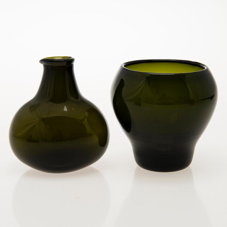 KAJ FRANCK, GLASSERVISDELAR, 10 st, "Tupa", Iittala 1948-54.