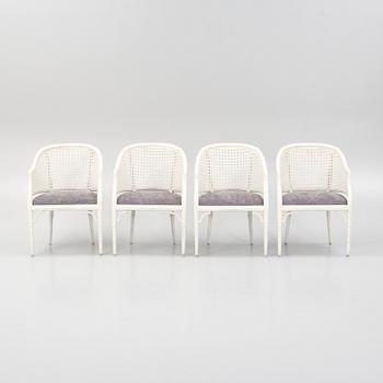 Four colonial-style armchairs, Miranda of Sweden, 1980's.