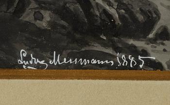 CARL LUDWIG FERDINAND MESSMANN, akvarell, signerad och daterad 1885.