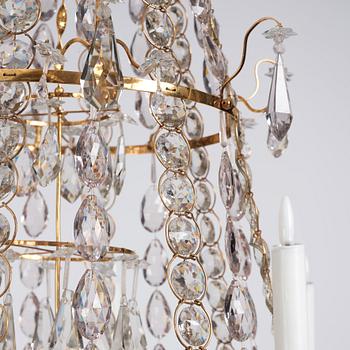 A Swedish late 18th century Gustavian eight-light chandelier.