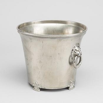 A PEWTER WINE COOLER FROM 1935.