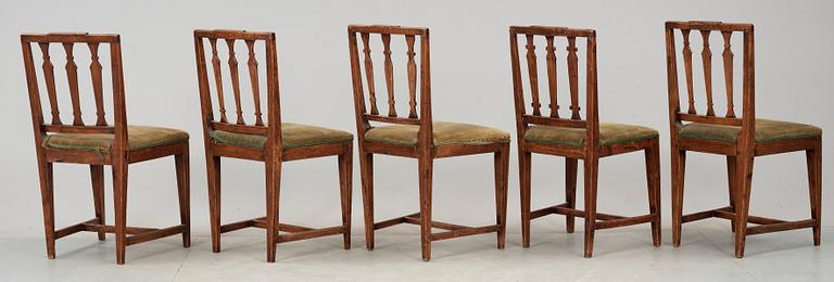 Twelve matched late Gustavian circa 1800 chairs.