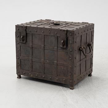 A 18th/19th Century iron strongbox.
