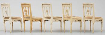 STOLAR, 5 st, gustaviansk stil, 1800-tal.