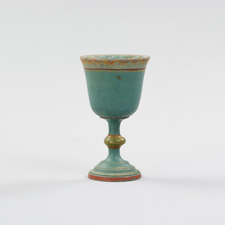 a painted swedish wooden cup from the 19th century.