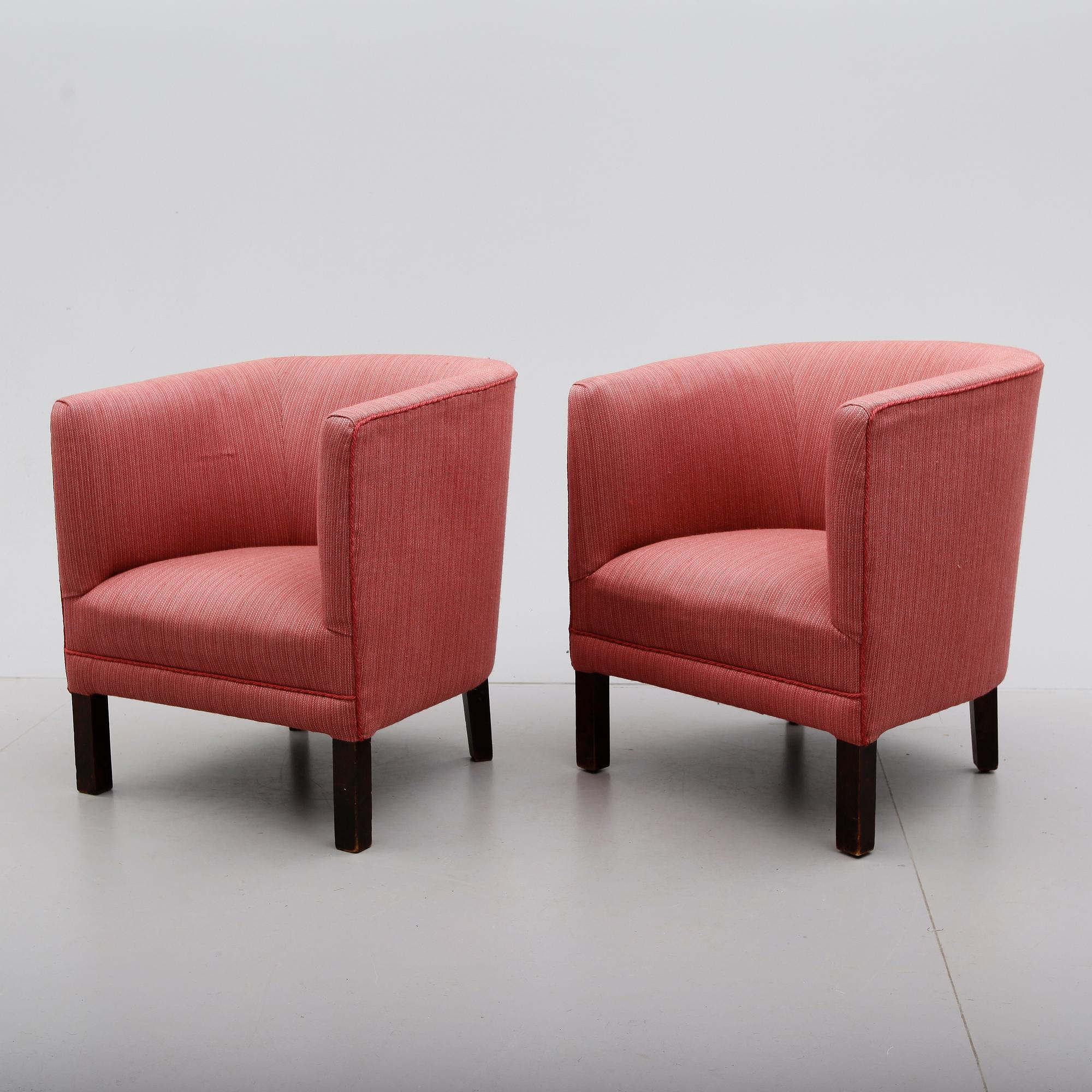 FÅTÖLJER, 1 par, 1930-/1940-tal.