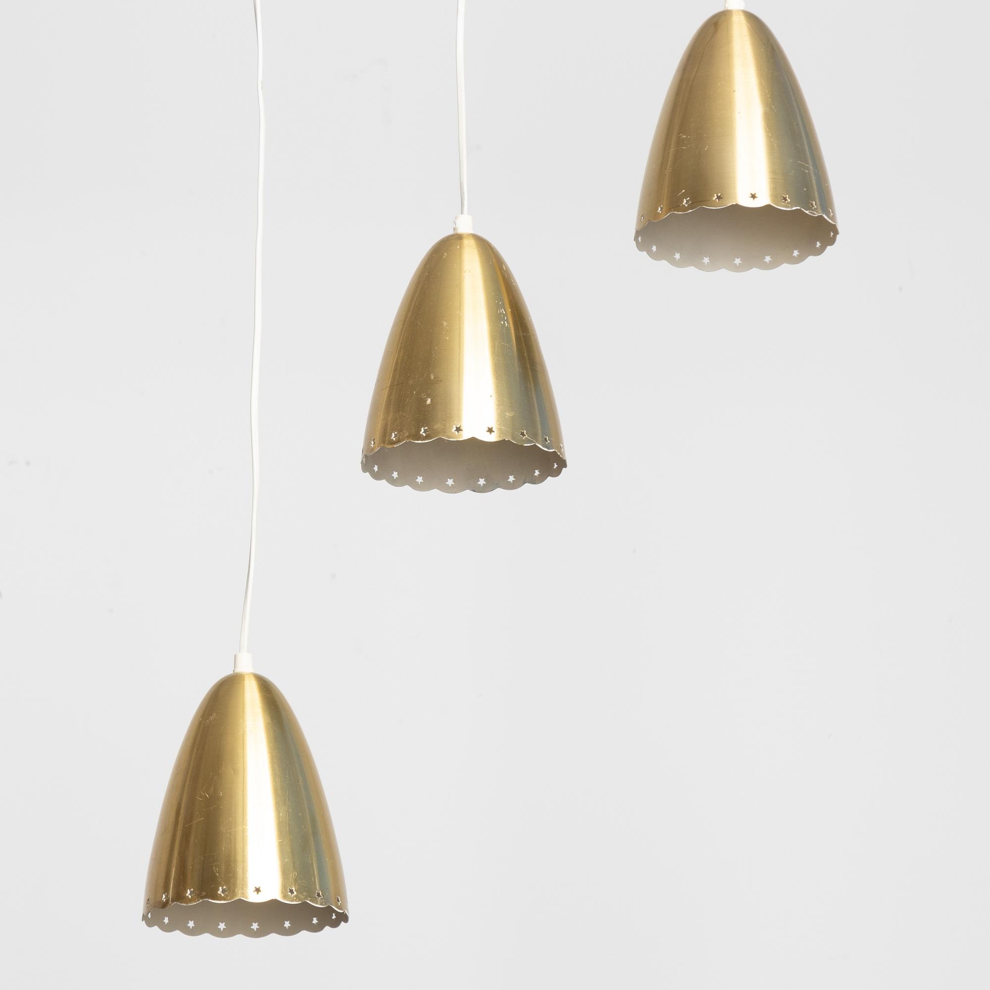 Three Swedish Modern ceiling lamps, 1940's/50s.