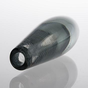 A glass vase signed G. Nyman, Nuutajärvi Notsjö -54.