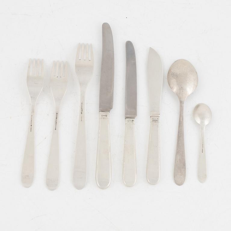 Erik Fleming, cutlery, sterling silver, 'Flavia 2', Borgila and Flavia Ab, Stockholm 1954-65 (8 pcs).