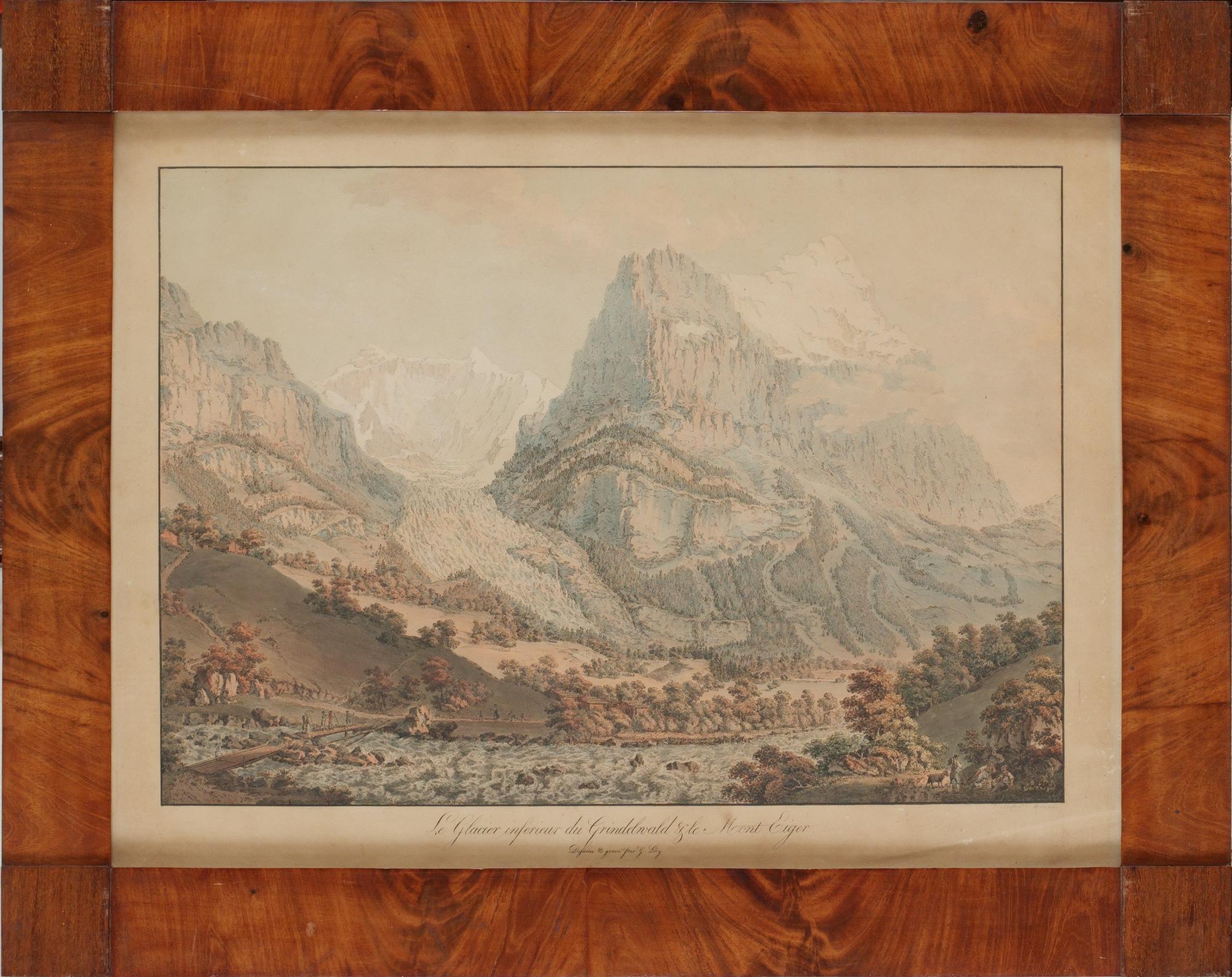 Daniel Lafond, "Vûe des environs de Thoun"; "Le Glacier inferieur du Grindelwald & le Mont Eiger"; Vue d'Interlaken"; "Le Glacier superiuer du Grindelwald & le Mont Wetterhorn" (4).