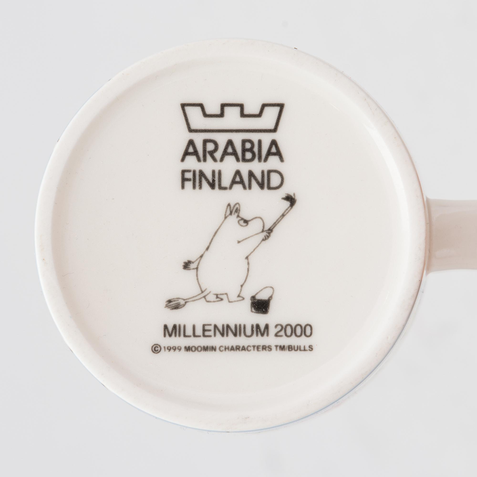 MOOMIN-MUG, porcelain, 'Millennium', Moomin Characters, Arabia 1999-2000.