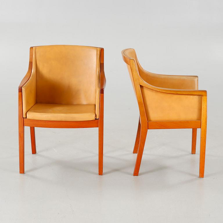 A pair of armchairs by AB A Klaesson Möbelfabrik, Fjugesta, second half of the 20th century.