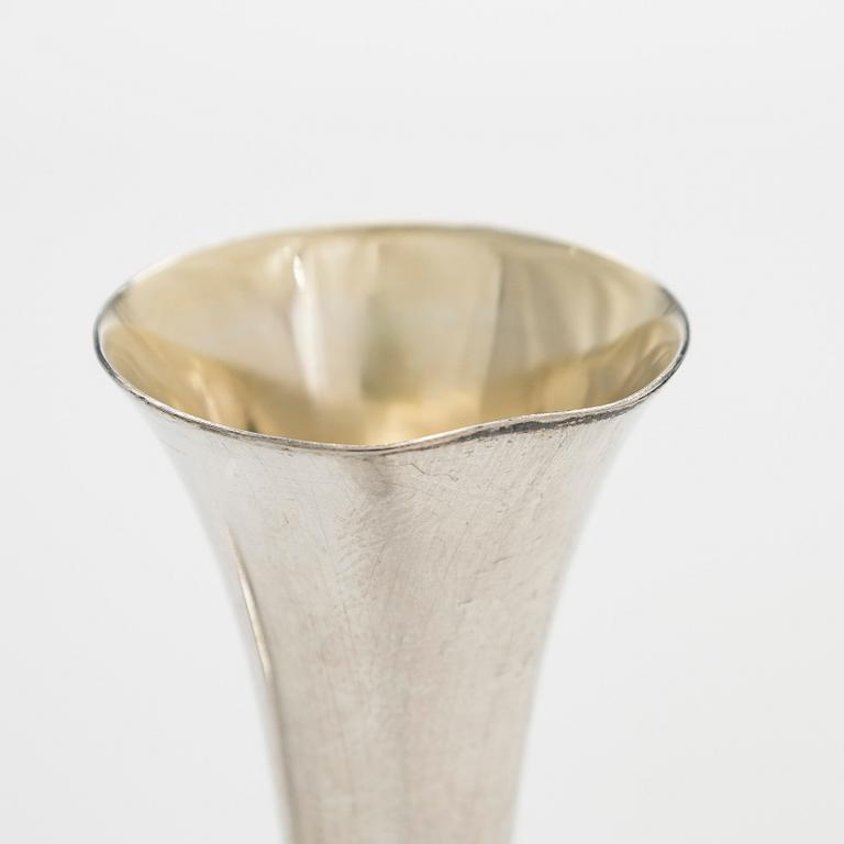 Three silver vases, Miettinen & Nurmi, Auran Kultaseppä Oy, Turku, Finland 1952-63.