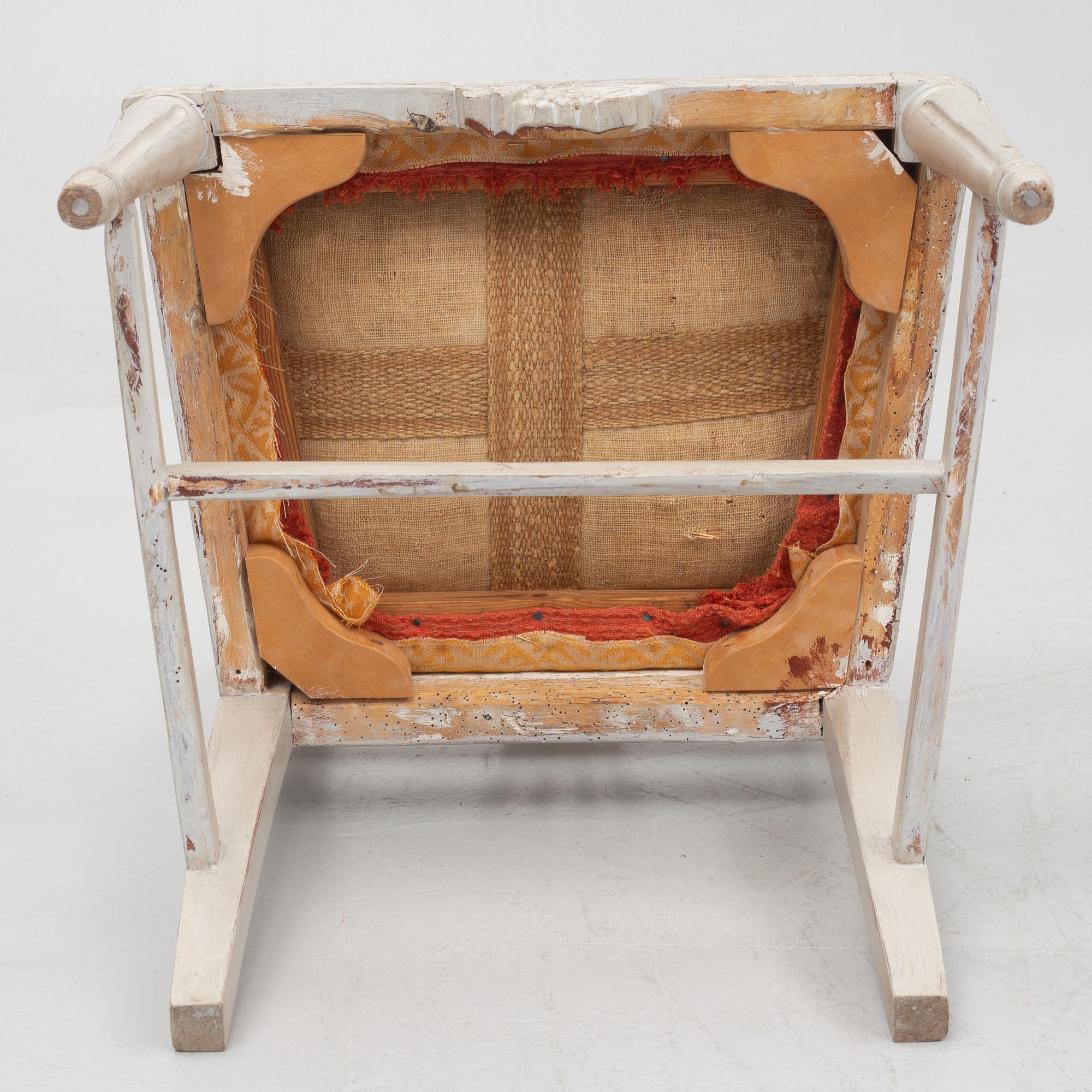 Stolar, ett par, sengustavianska, Lindome, omkring 1800.