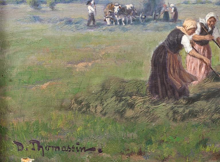 DÉSIRÉ THOMASSIN, olja på pannå, signerad.