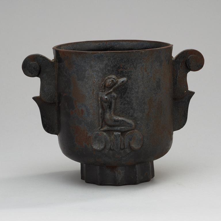 A cast iron garden urn, Sweden 1920's,