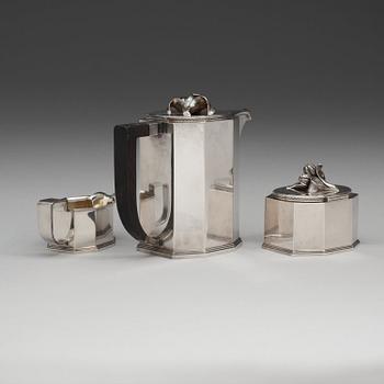 An Atelier Borgila sterling 3 pcs coffee service, Stockholm 1944.