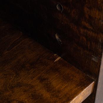 A stained birch sideboard/book case, 1920's/30's.