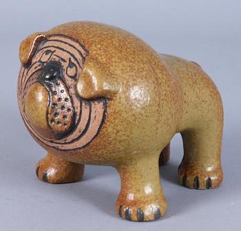 FIGURIN, stengods, Lisa Larson, "Bulldog" ur serien Minikennel.