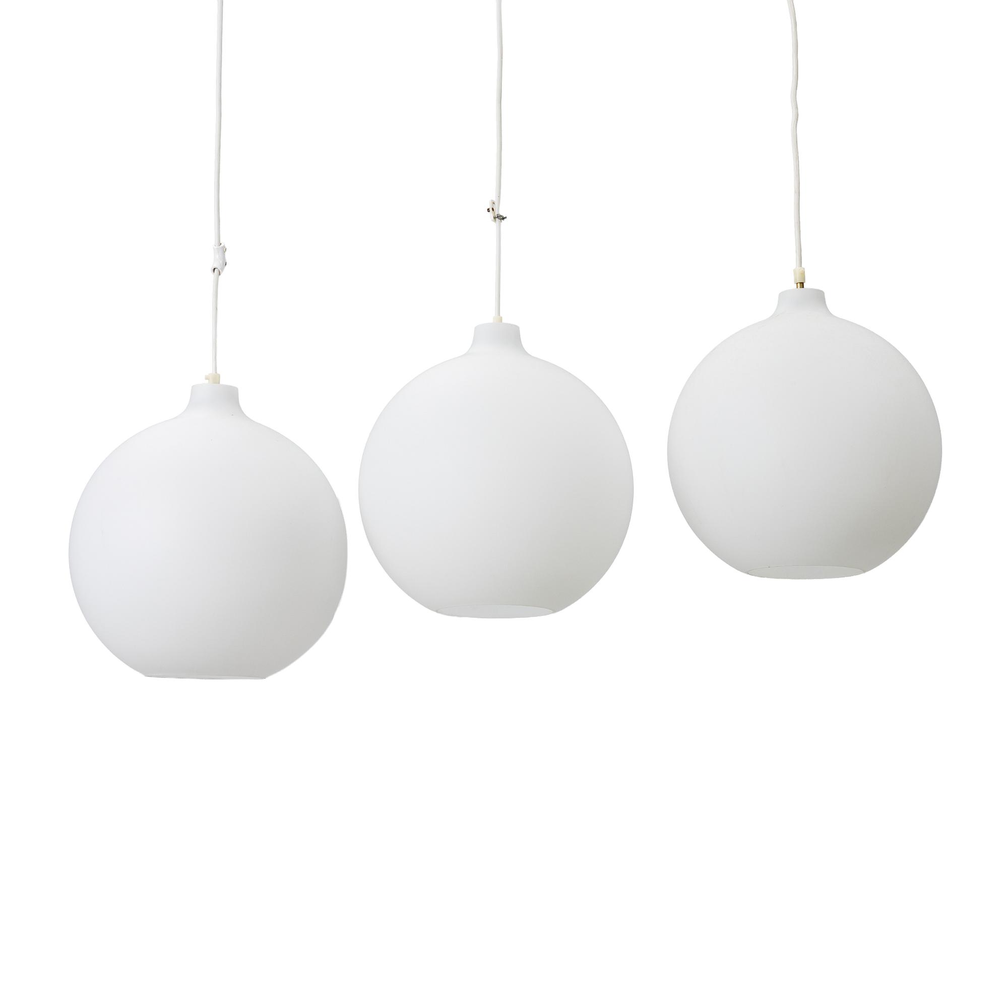 Vilhelm Wohlert, Ceiling lamps, 3, “Satellit” for Louis Poulsen, Denmark, late 20th century.