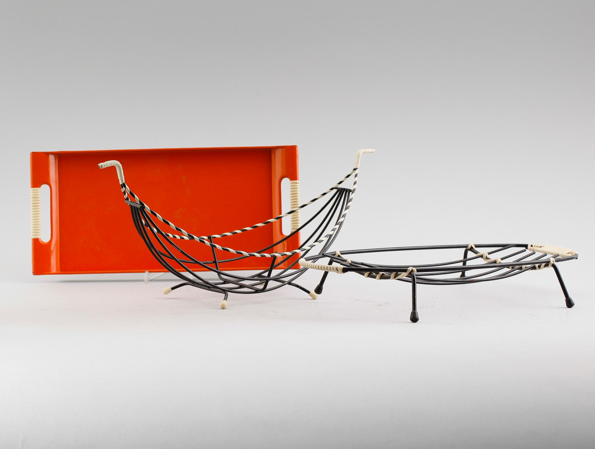 BRICKA OCH SKÅLAR, 3 delar, 1950-/1960-tal.