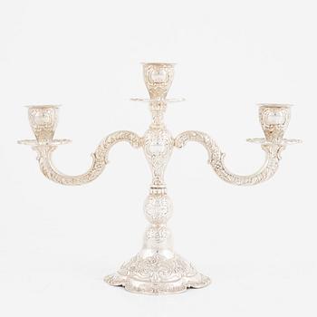 A Swedish silver candelabra, mark of GEWE, Malmö 1975.