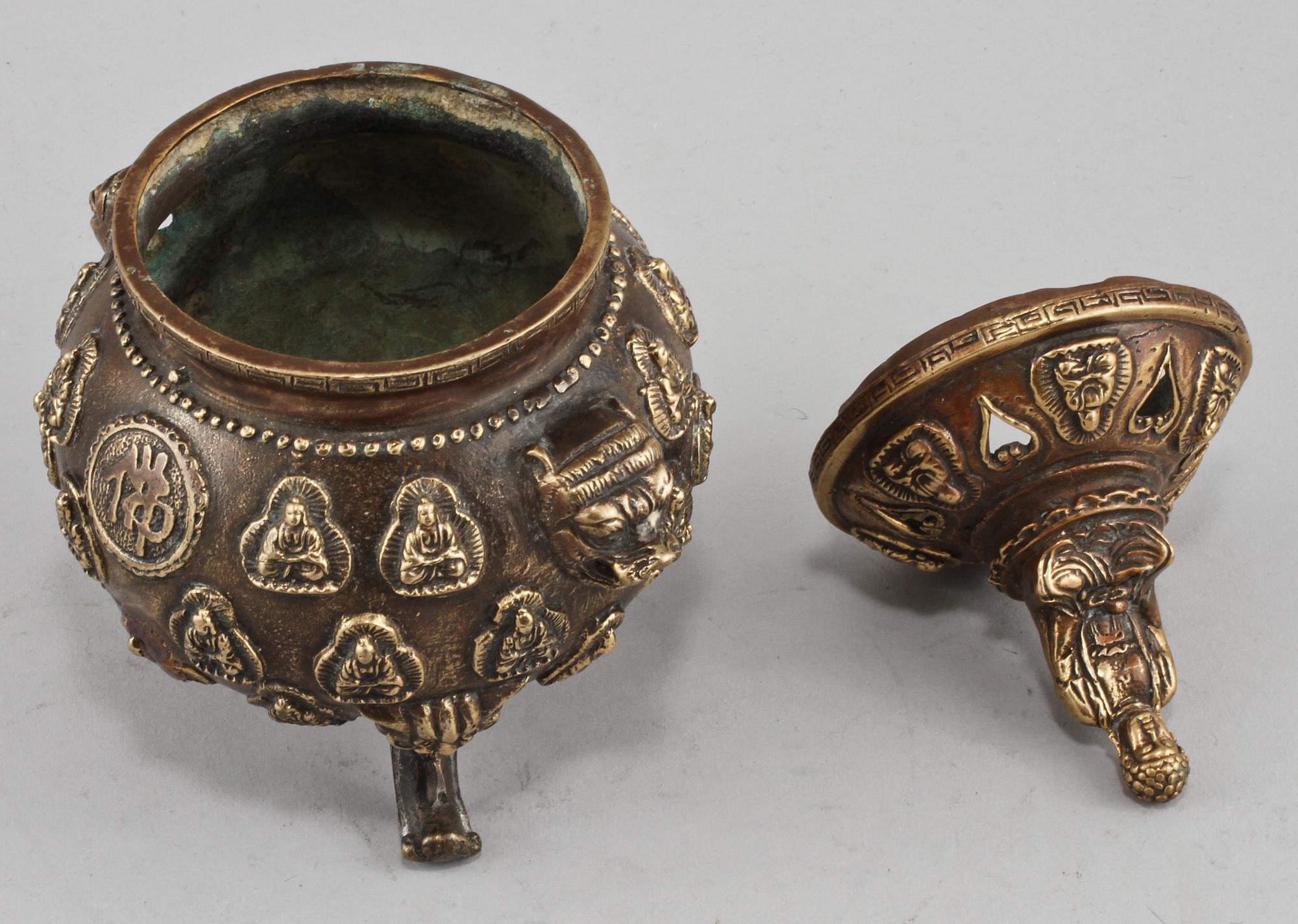 RÖKELSEKAR, brons, Kina, 1900-tal.