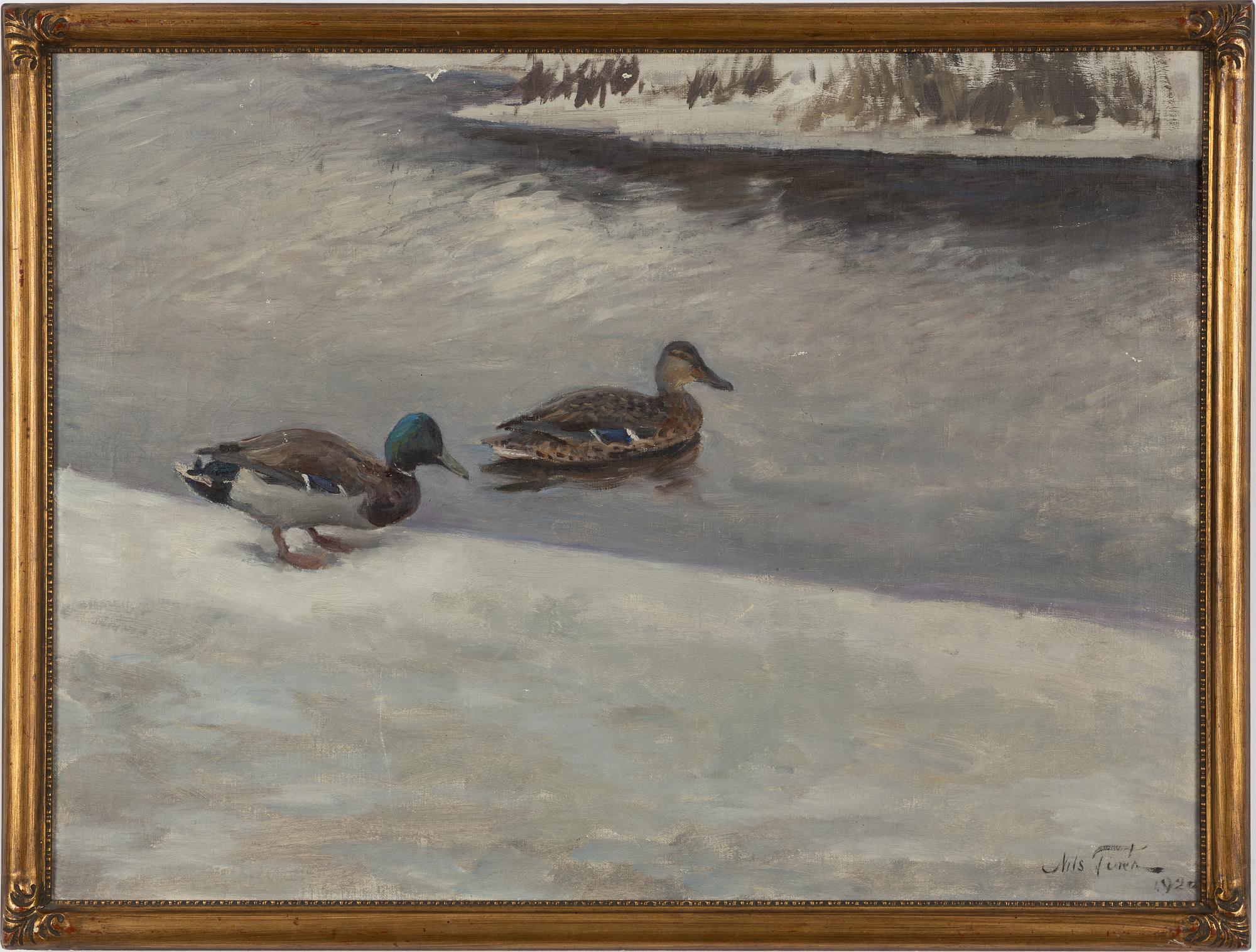 Nils Tirén, Gräsandspar vid vak.