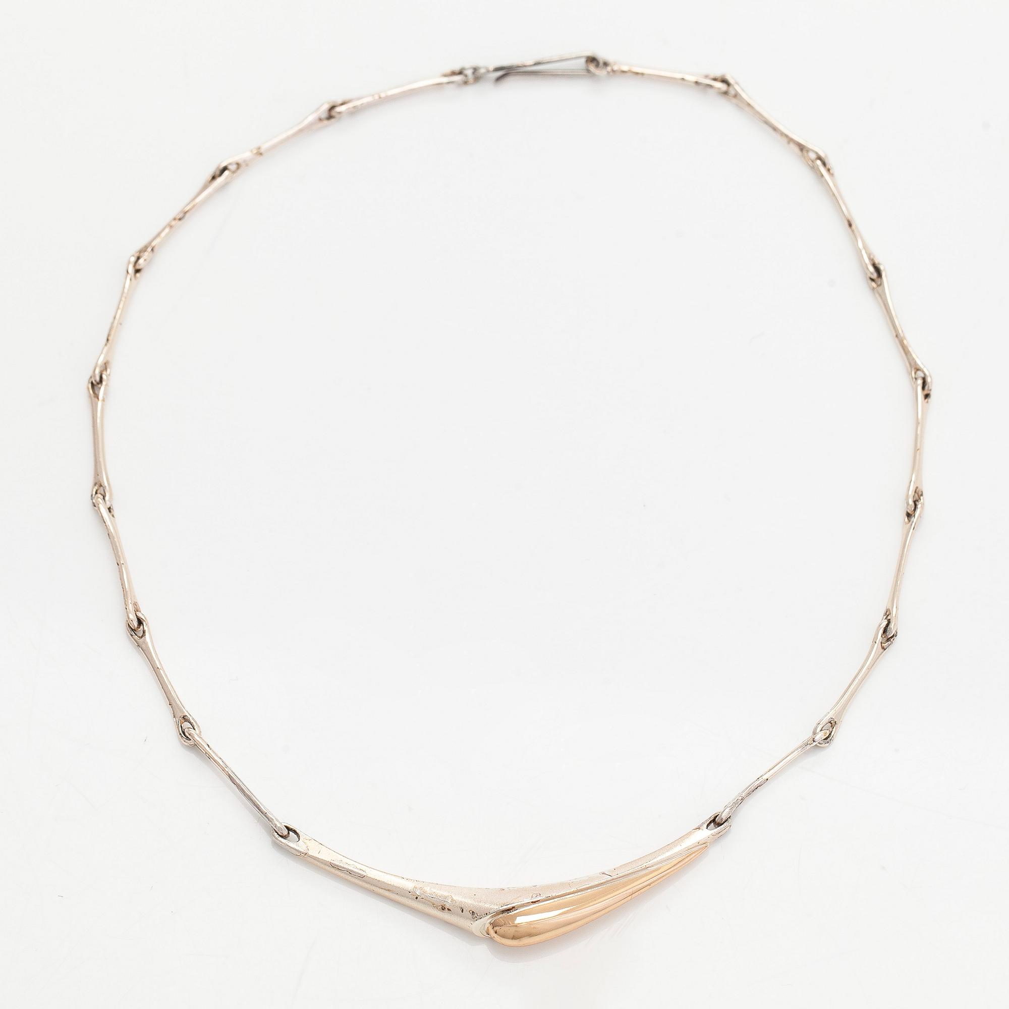 Pekka Hirvonen, kaulakoru, hopeaa, Lapponia, 1990.
