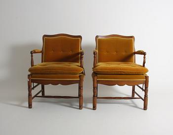 FÅTÖLJER, ett par.