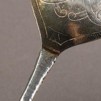 A Swedish 15th century silver spoon.