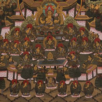 A Tibetan thangka, 20th century.