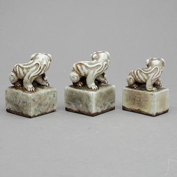 SIGILL, 3 st, keramik, Kina, 1800/1900-tal.