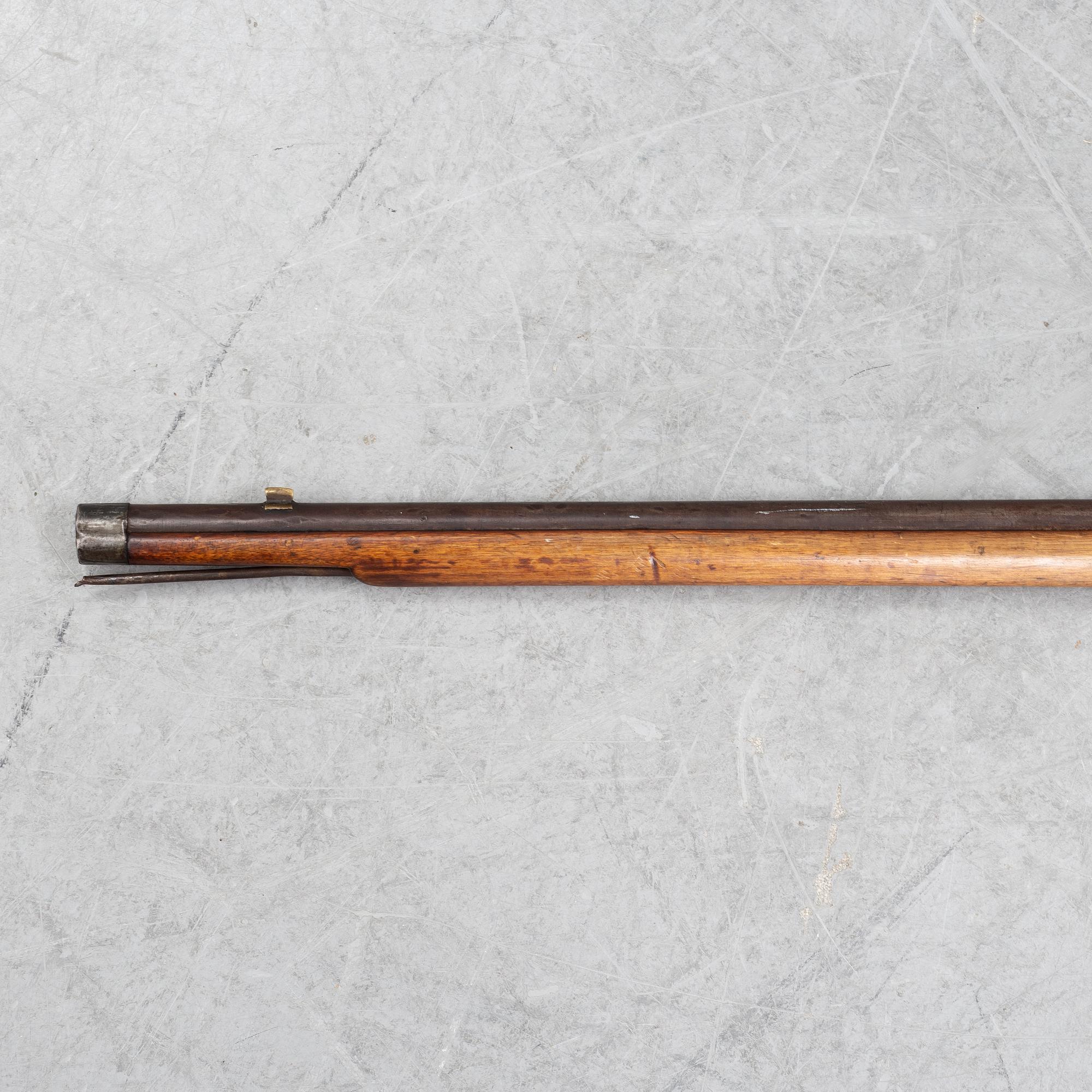 A Swedish percussion rifle, 19th Century.
