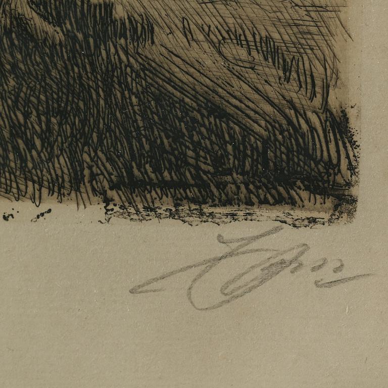 ANDERS ZORN, etsning, daterad 1919 i plåten, signerad.