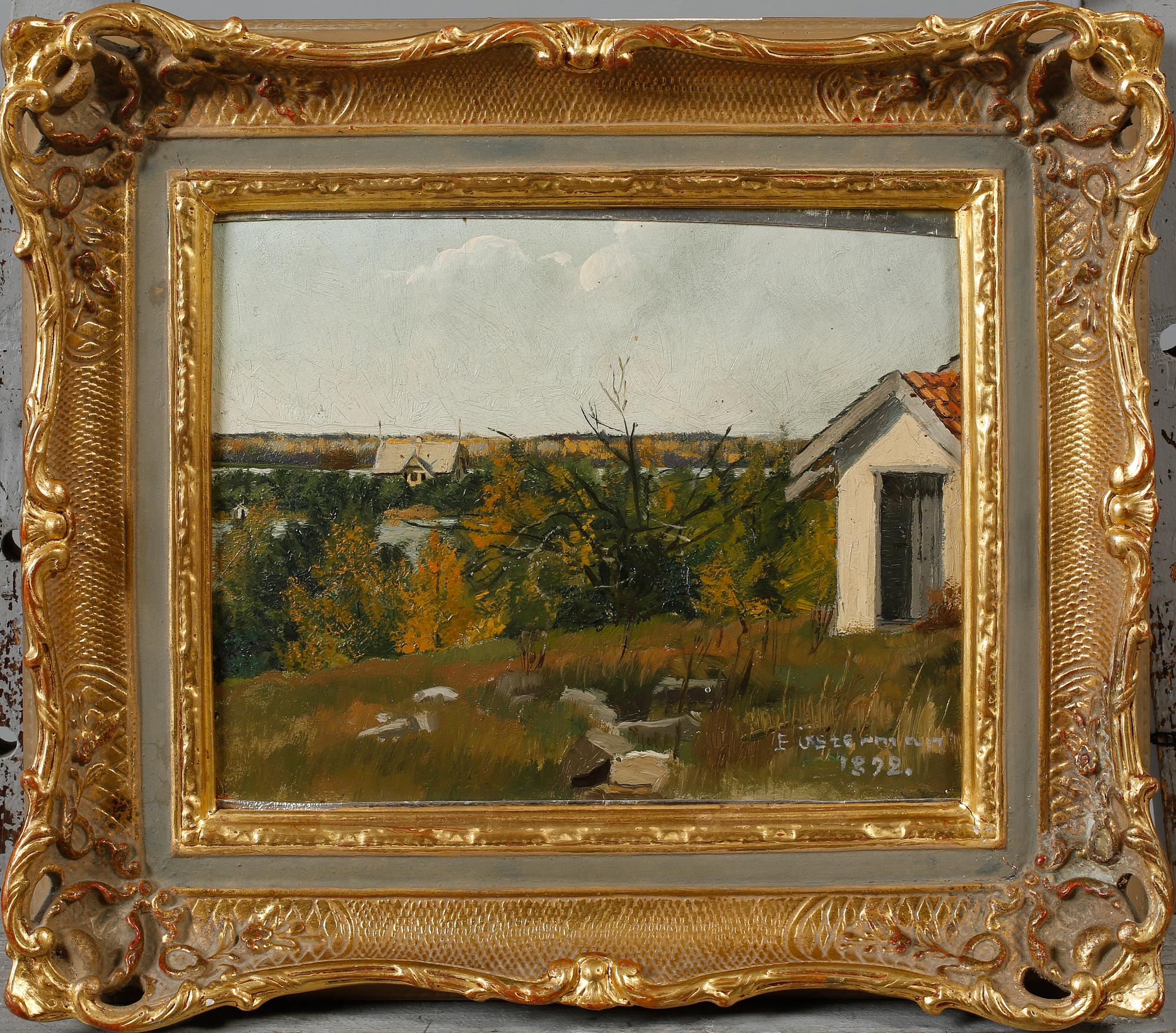 EMIL ÖSTERMAN, olja på pannå, signerad och daterad 1892.