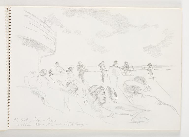 Lotte Laserstein, 3 skissblock med teckningar.