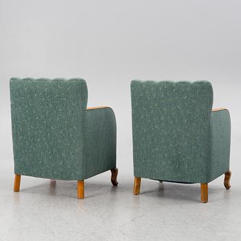 A pair of armchairs, 1930s/40s.
