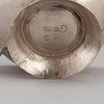 Four Swedish Silver Brandy Cups, first half of the 19th Century.