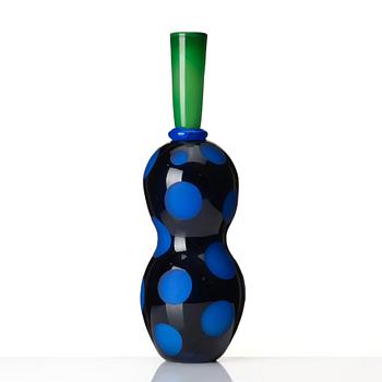 Gunnel Sahlin, a unique glass vase in two parts, Kosta Boda, Sweden, 1990s.